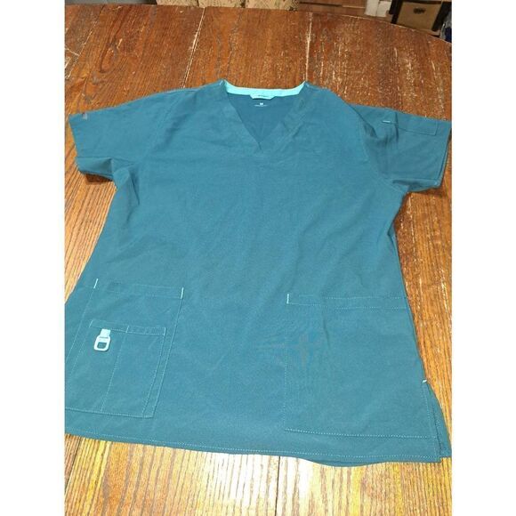 Medium Carhartt Force Teal VNeck Pullover Scrub Top Shirt with Pockets S… - Picture 1 of 4